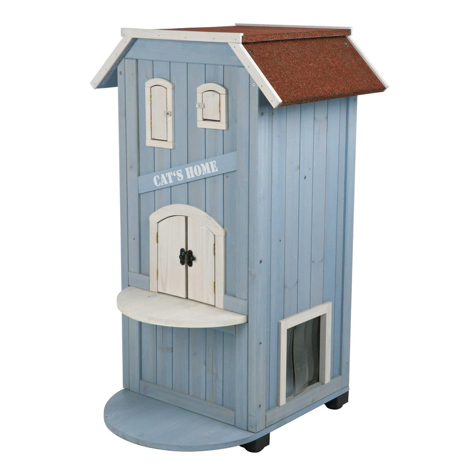 TRIXIE 3-Story Outdoor Cat House - Healthber