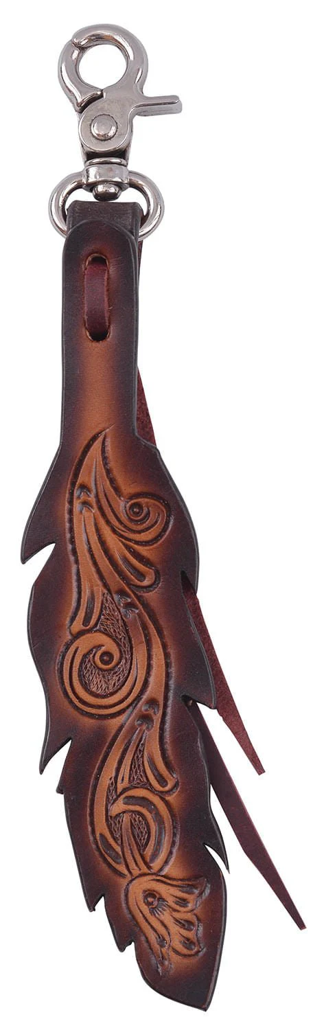 Circle Y Saddle Charm, Floral Feather - Healthber