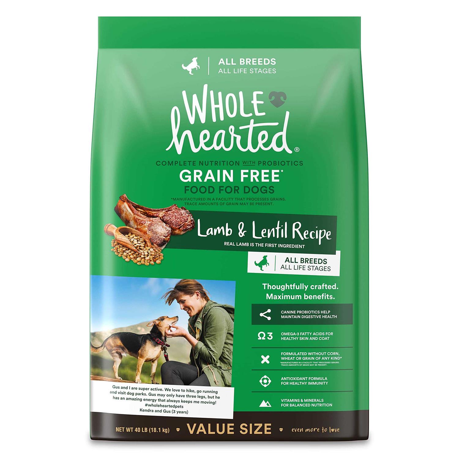 WholeHearted Grain Free All Life Stages Lamb and Lentil Formula Dry Dog Food - Healthber