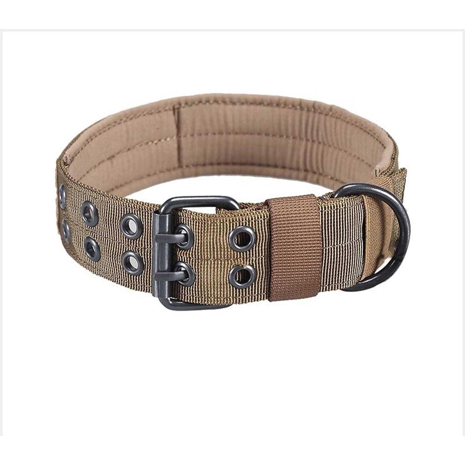 Onetigris Military Adjustable Dog Collar with Metal D Ring Buckle 2 Sizes - Healthber