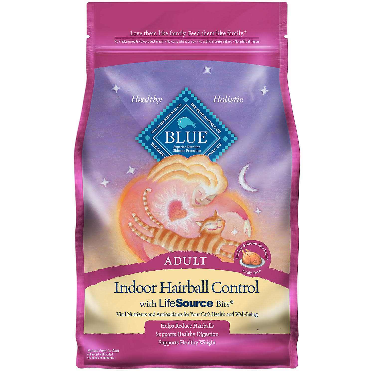 Blue Indoor Hairball Control Adult Dry Cat Food - Healthber