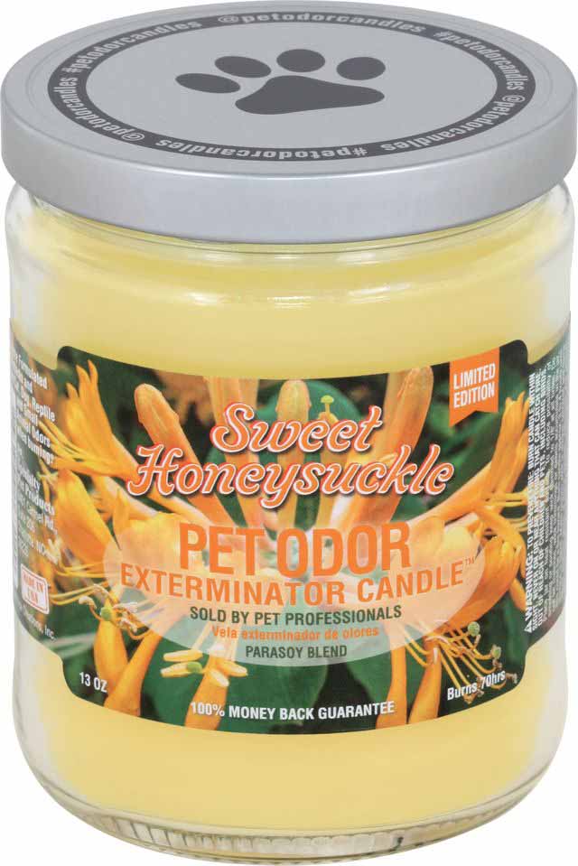 Pet Odor Exterminator Candle, Sweet Honeysuckle, 13 oz - Healthber