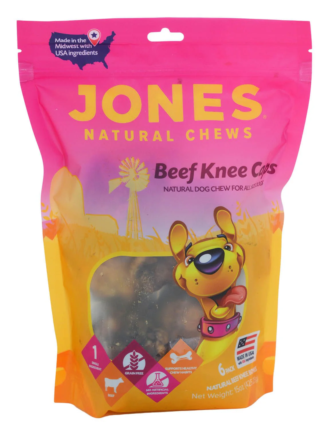 Jones Natural Chews Beef Kneecaps, 6 pk - Healthber