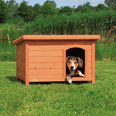 TRIXIE Natura Classic Dog House with Weatherproof Finish, Elevated Floor, Small - Healthber