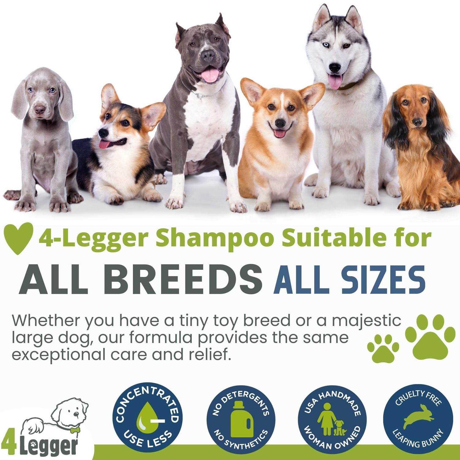 4Legger 4-Legger Certified Organic Dog Shampoo All Natural and Hypoallergenic with Aloe and Lemongrass - Healthber