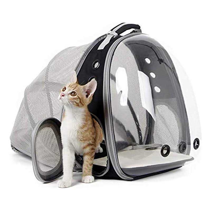 halinfer Front Expandable Cat Backpack Carrier, Fit up to 20 lbs, Space Capsule Bubble Window Pet Carrier Backpack for Large Fat Cat and Small Puppy - Healthber
