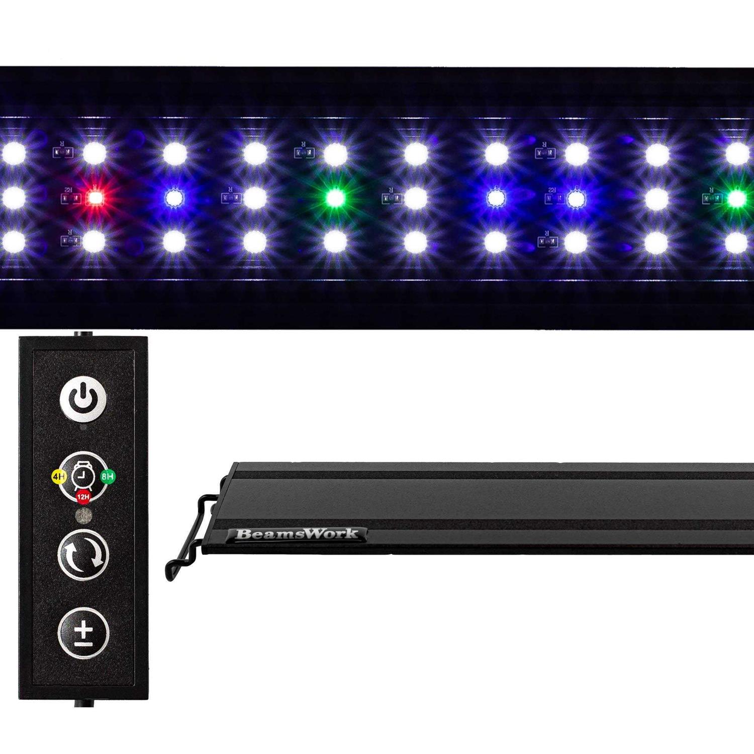 BeamsWork Vivio Full Spectrum LED Timer Adjustable Dimmer Aquarium Fish Tank Light Freshwater 12 20 24 30 36 48 - Healthber