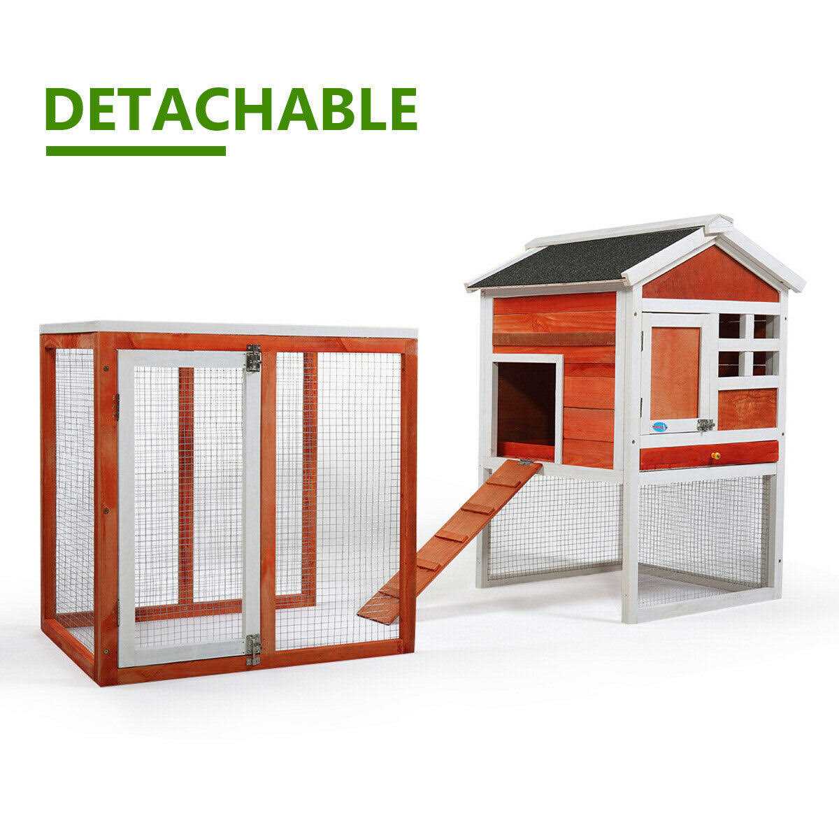 Coziwow 2-Story Wooden Rabbit Hutch - Healthber