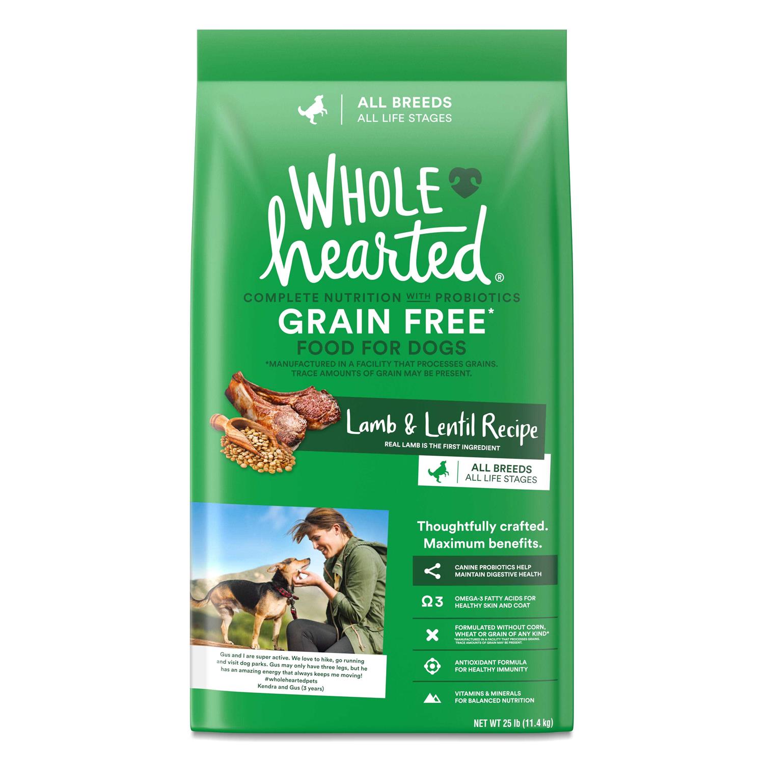 WholeHearted Grain Free All Life Stages Lamb and Lentil Formula Dry Dog Food - Healthber