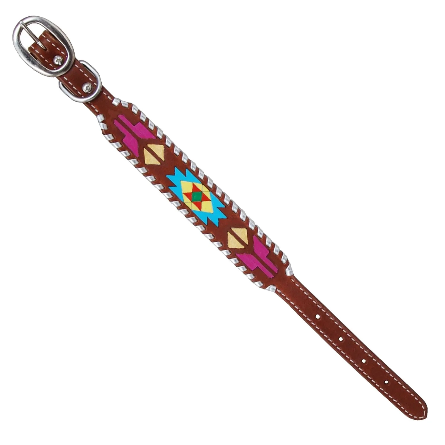 Rafter T Painted Aztec Dog Collar - Healthber
