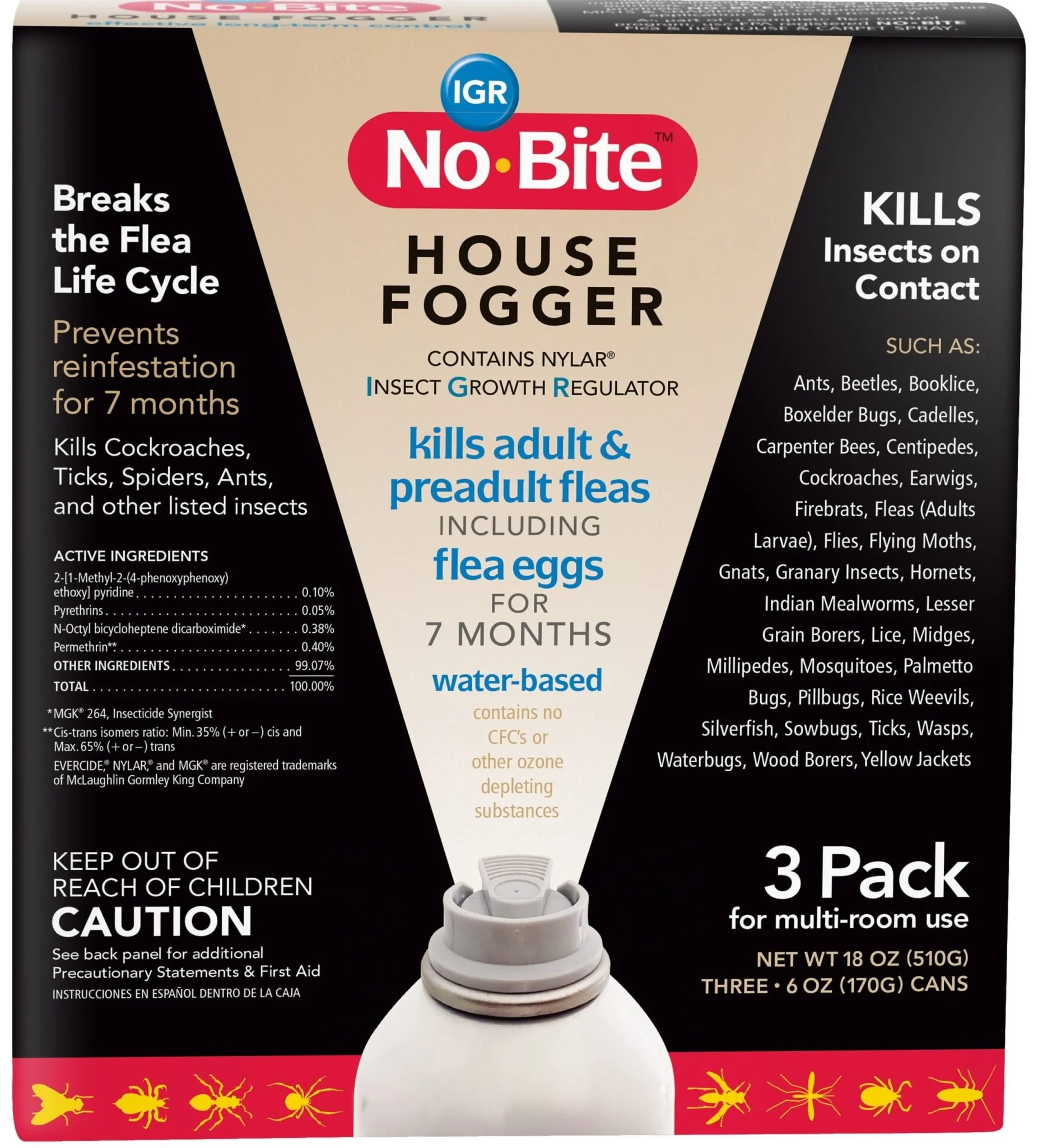 No-Bite IGR Fogger, 6 oz, 3 pk - Healthber
