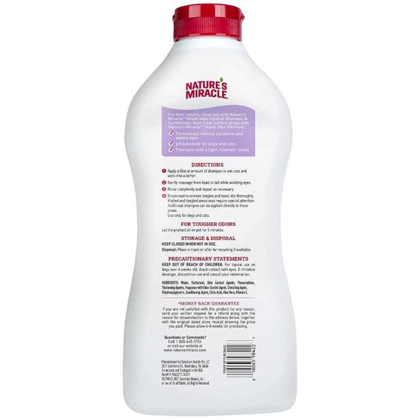 Nature’s Miracle Skunk Odor Control Shampoo & Conditioner Lavender Scent - Healthber