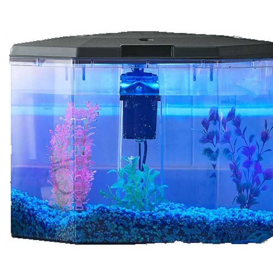 Aqua Culture 6.5-Gallon Semi-Hex Aquarium Kit with LED Lighting - Healthber