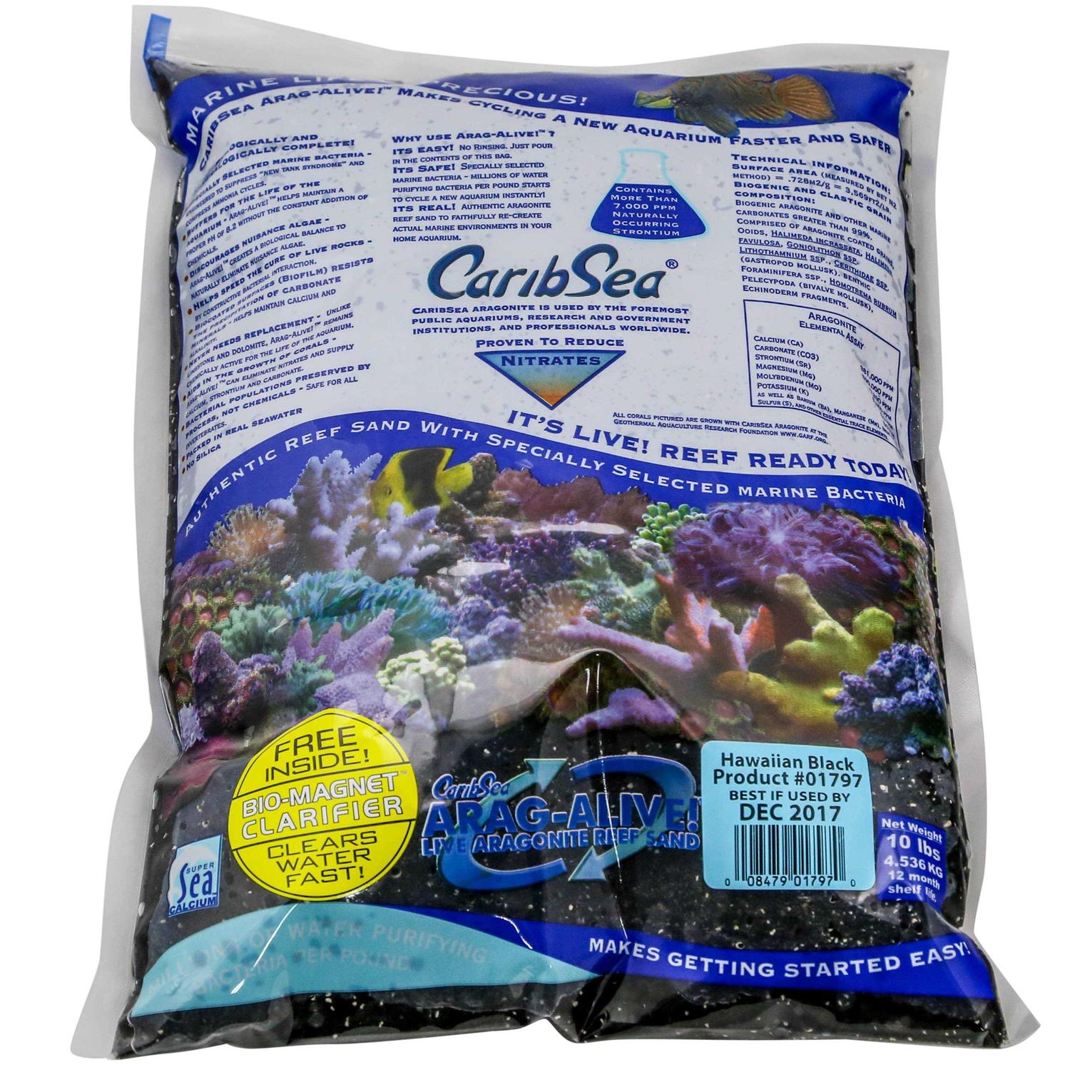 CaribSea Arag-Alive Hawaiian Black Aquarium Sand - Healthber