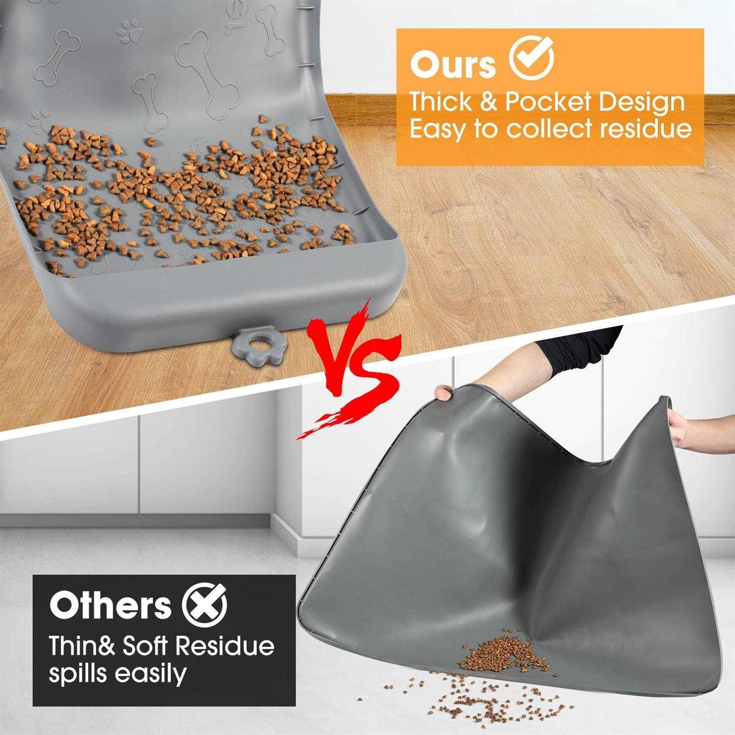 Dog Food Mat with Pocket, Baboies Silicone Dog Mat for Food and Water - Healthber