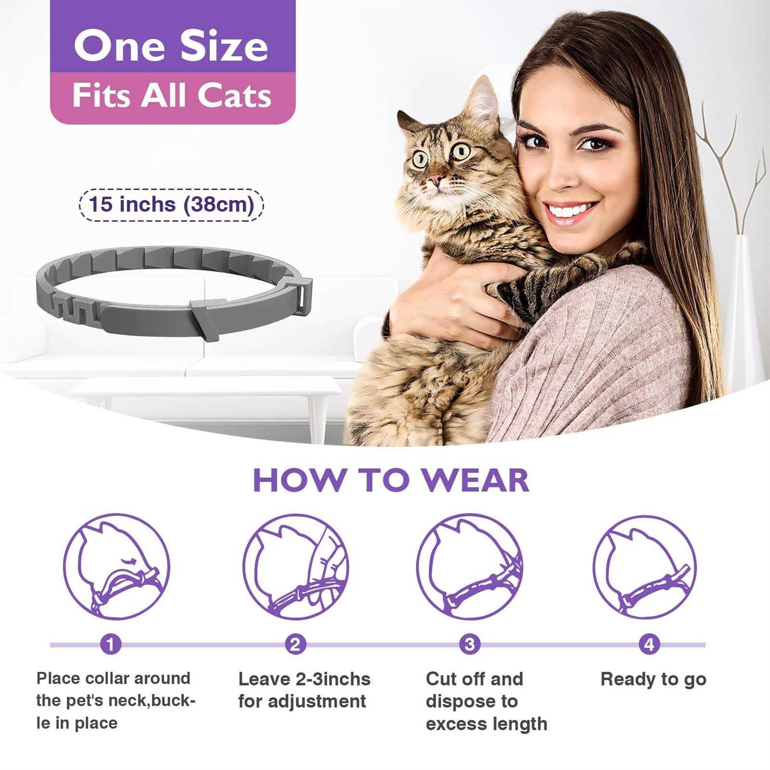 Tcllka 3 Pack Calming Collar Efficient Relieve Reduce Anxiety Stress Pheromones Calm Relaxing Comfortable Breakaway - Healthber