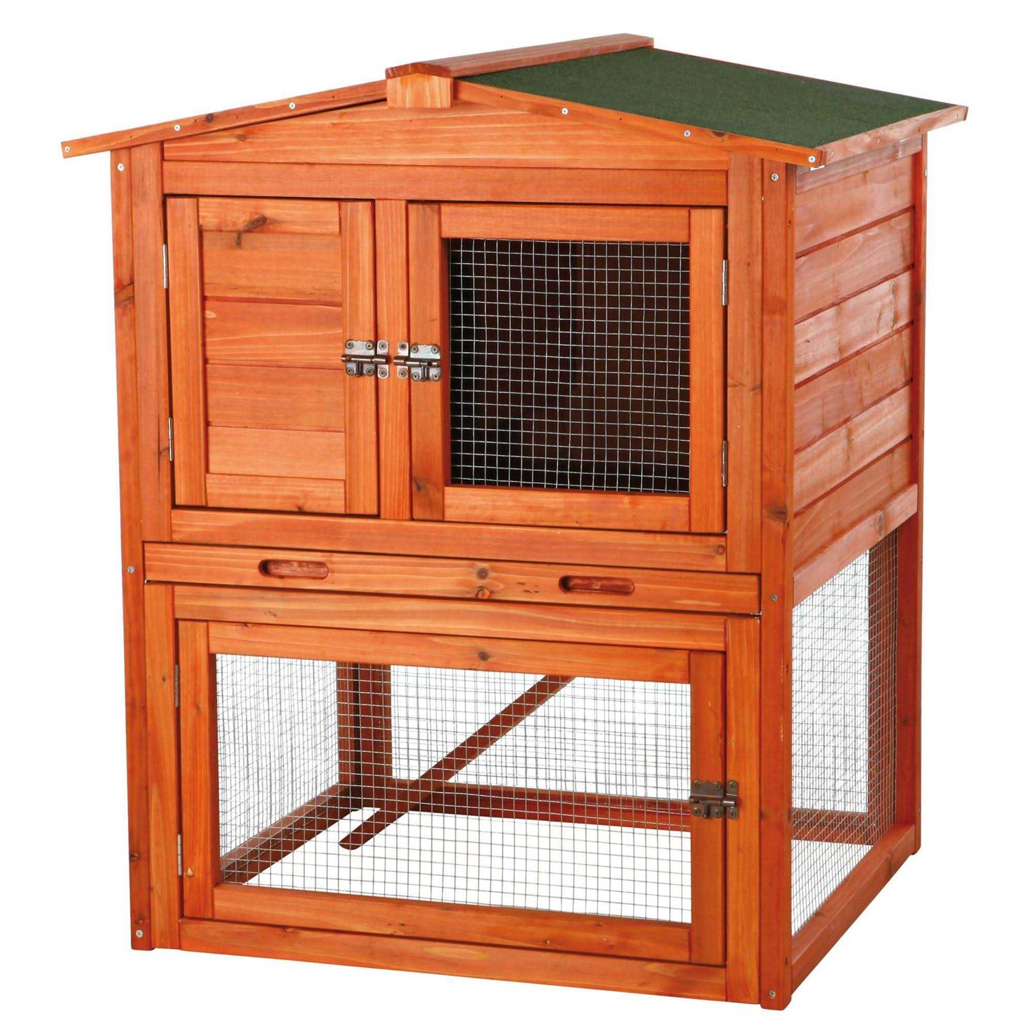 Trixie Rabbit Hutch with Peaked Roof - Healthber