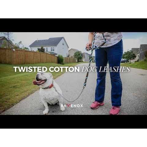 Ravenox Cotton Rope Leash Lead 12-inch x for Medium to Large Dogs - Healthber