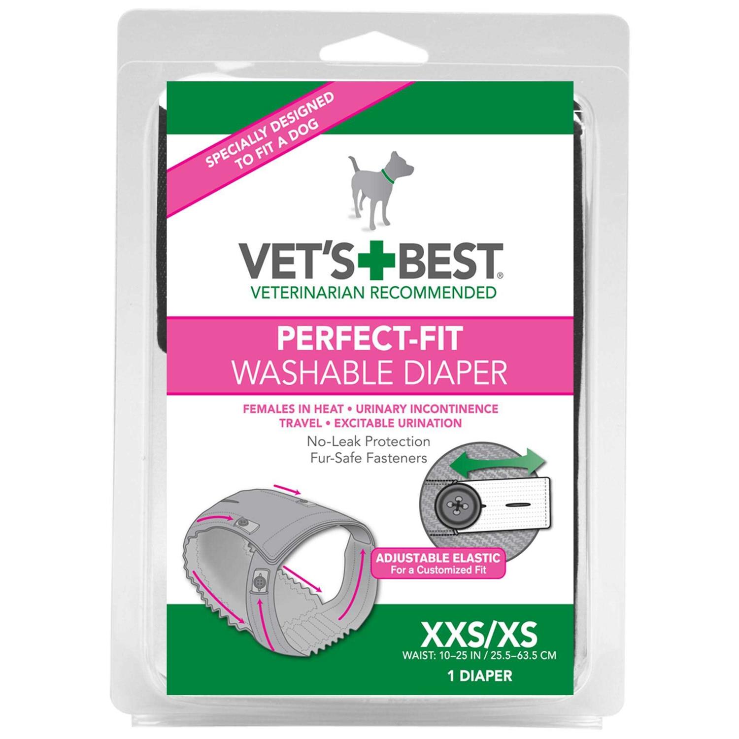 Vet’s Best Perfect-Fit Washable Female Dog Diaper 1 Pack - Healthber