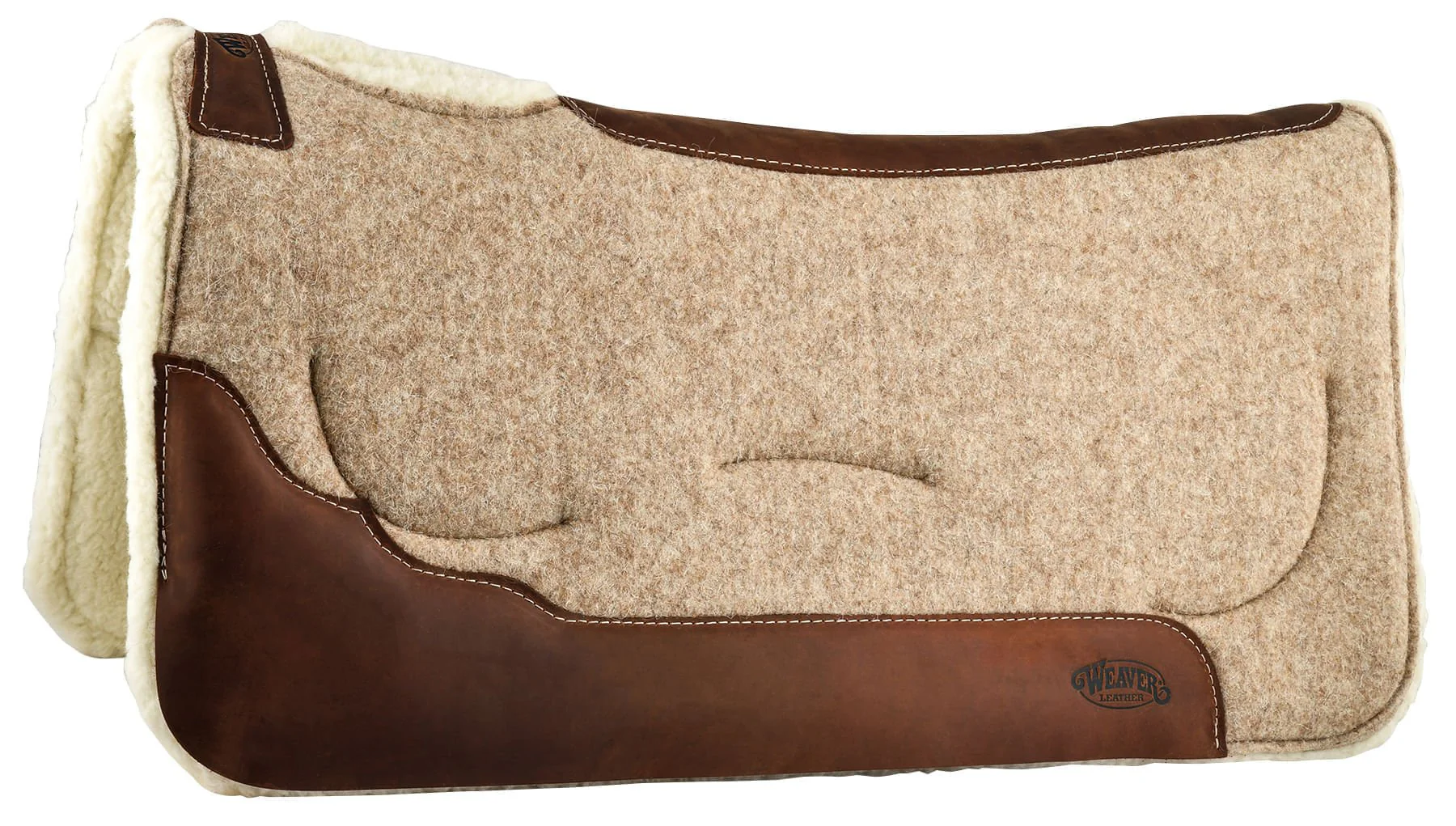 Contoured Shock-Absorbing Gel Wool Saddle Pad, Merino Wool - Healthber