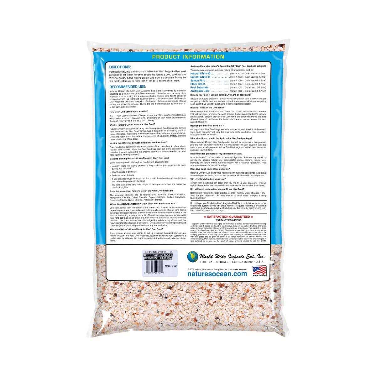 Nature&s Ocean Bio-Activ Live Aragonite Saltwater Aquarium Sand - Healthber