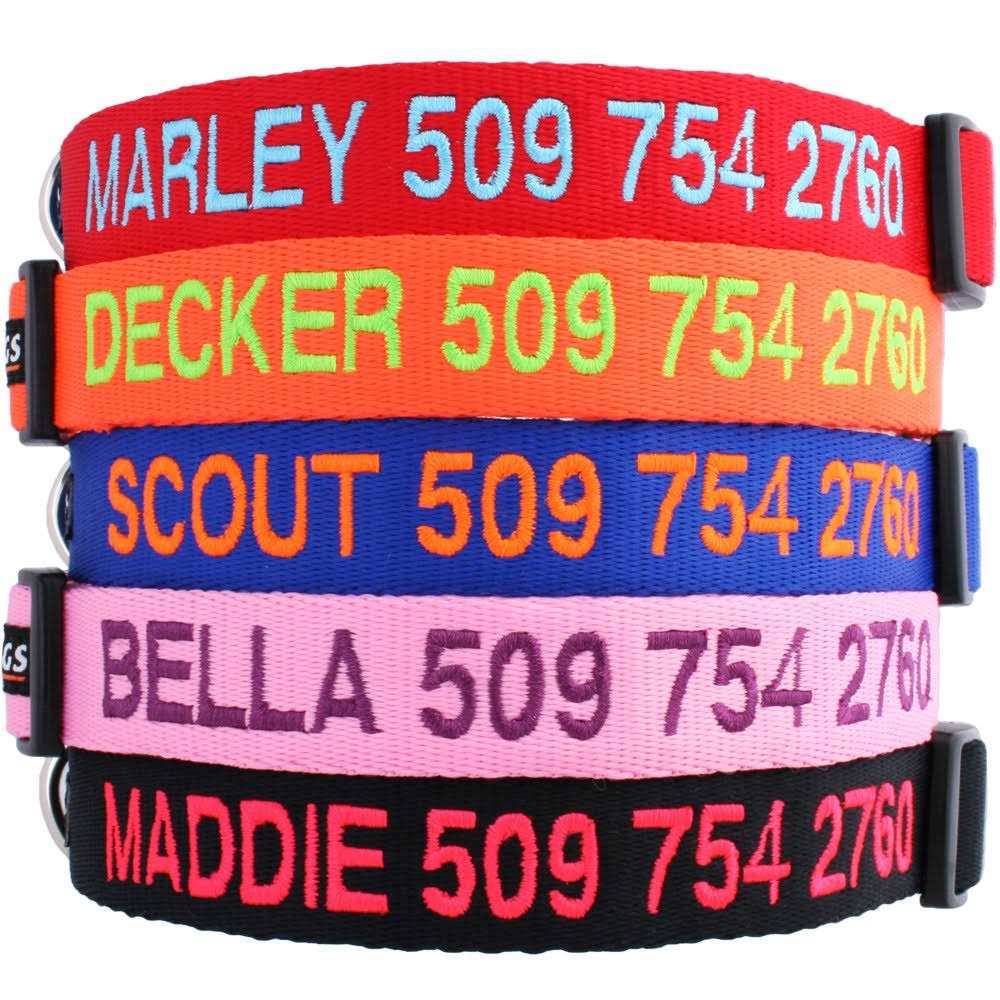 GoTags Personalized Dog Collar, Custom Embroidered with Pet Name and Phone Number and and - Healthber