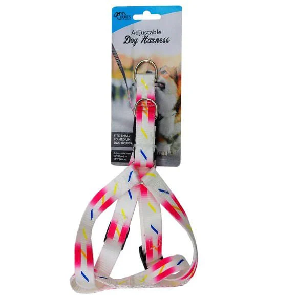Adjustable Dog Harness, Assorted Double-Sided Print, Up to 25 lbs - Healthber