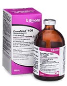 Rx EnroMed 100 (enrofloxacin) Injection for Swine & Cattle, 250 mL - Healthber