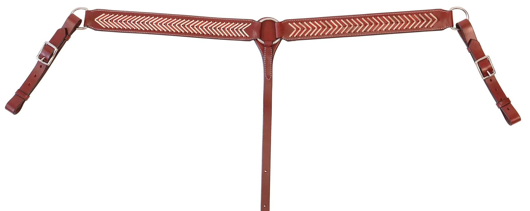 Buffalo Leather Brown Rawhide Laced Breast Collar - Healthber