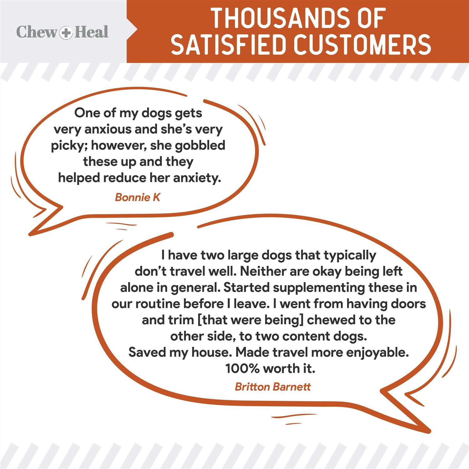 Chew + Heal Dogs Anxiety & Stress Calming Soft Chews - Healthber