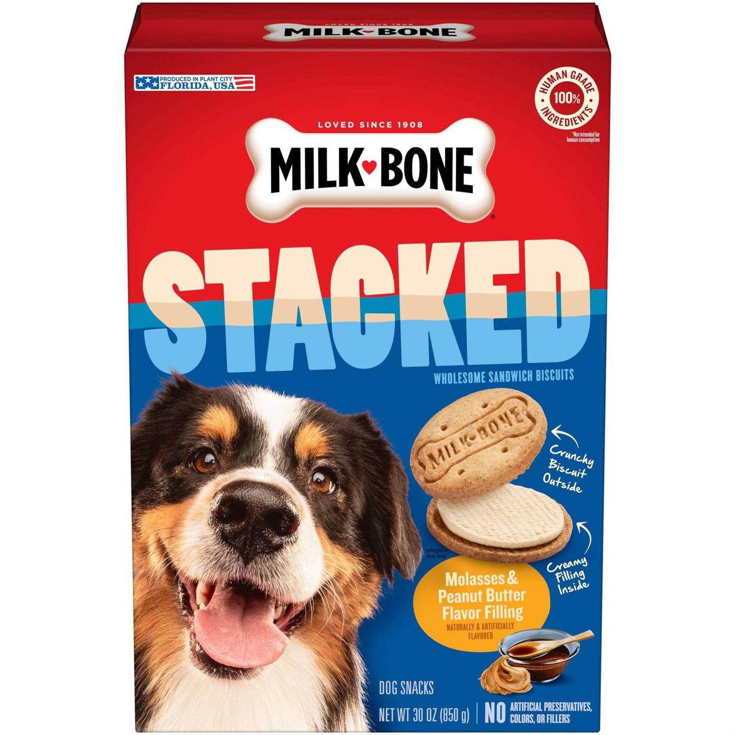 Milk-Bone Stacked Molasses & Peanut Butter Dog Treats - Healthber