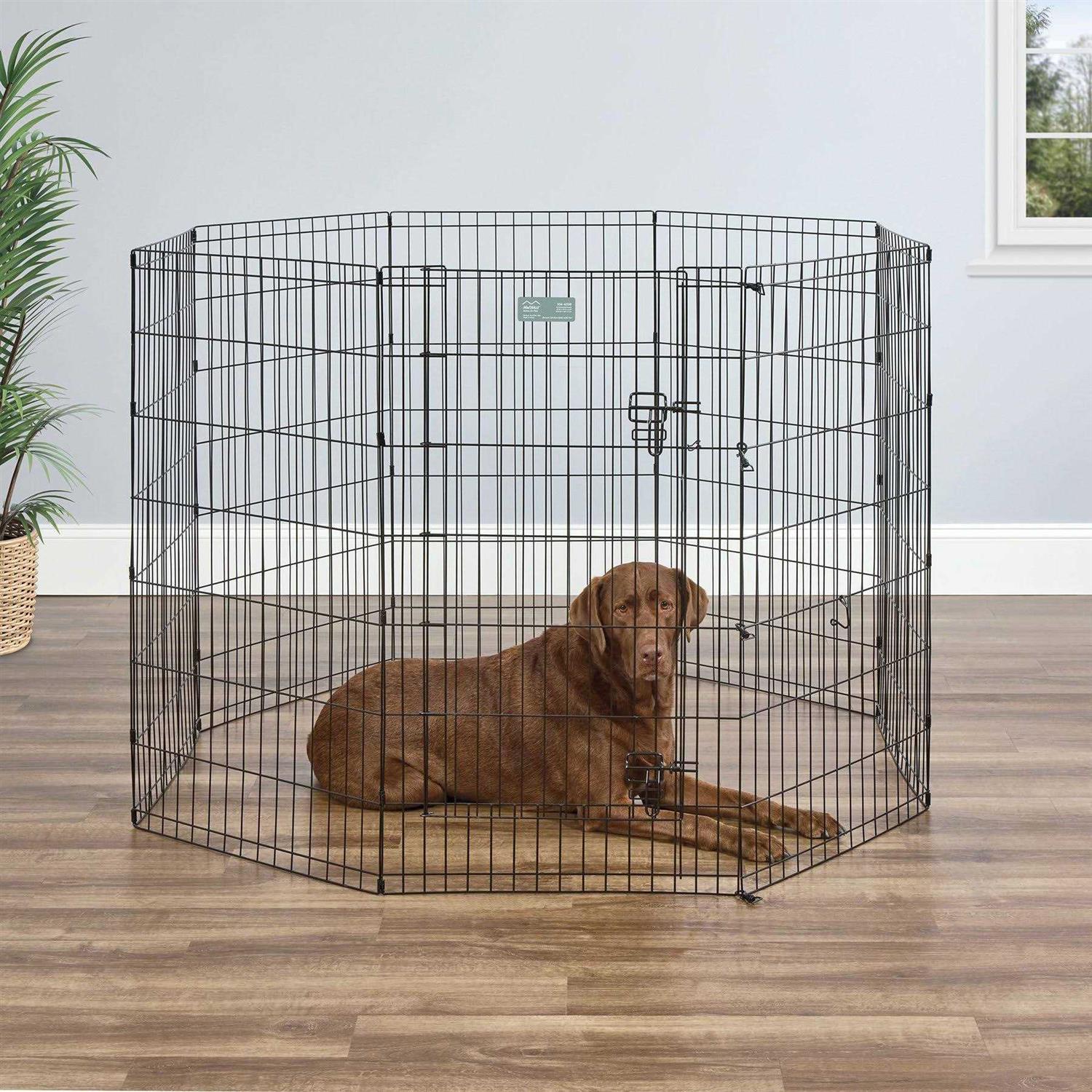 Midwest Black Exercise Pen with Door - Healthber