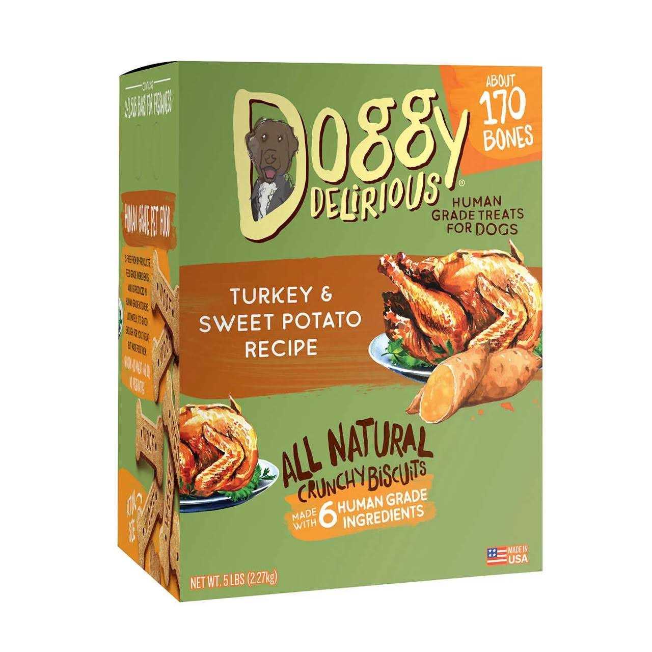 Doggy Delirious Turkey and Sweet Potato Flavor Dog Treats - Healthber