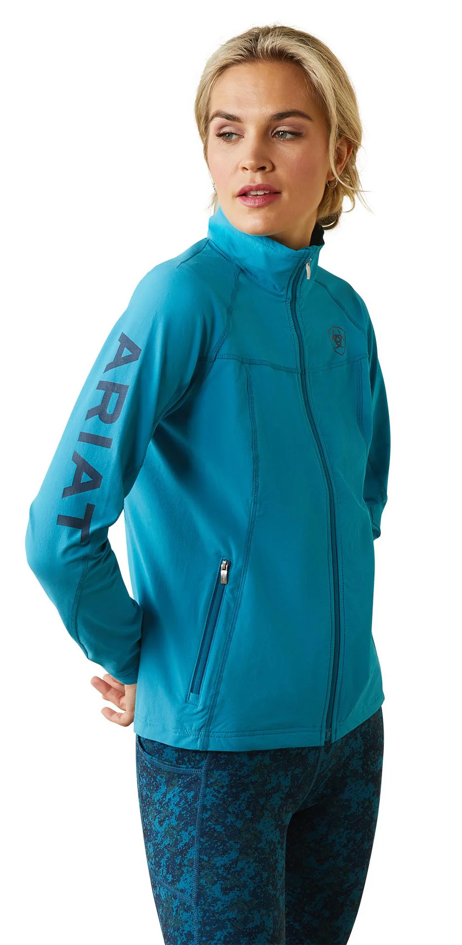 Ariat Women's Agile Softshell Jacket, Mosaic Blue - Healthber