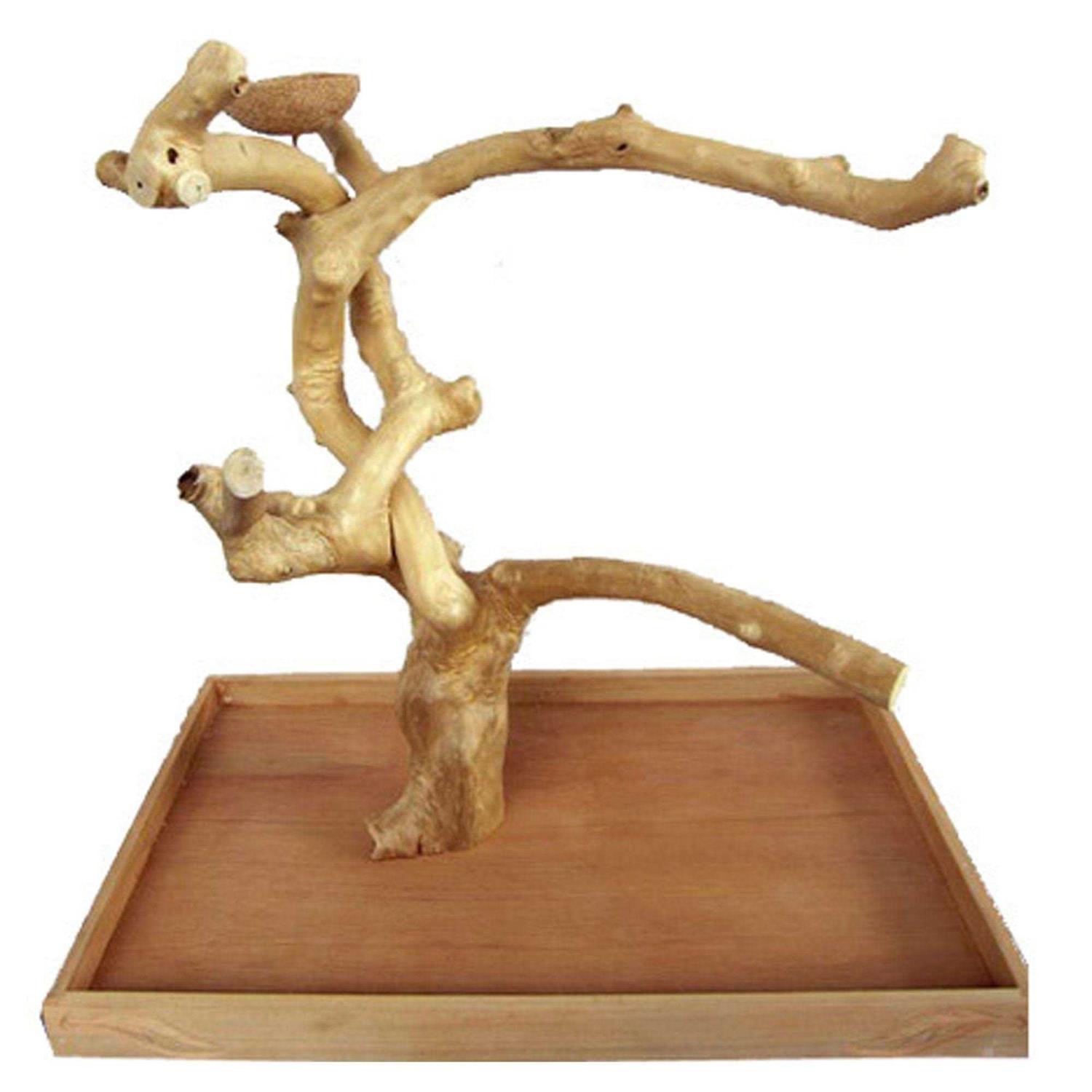A&E Cage Company Java Wood Table Top Play Stand - Healthber
