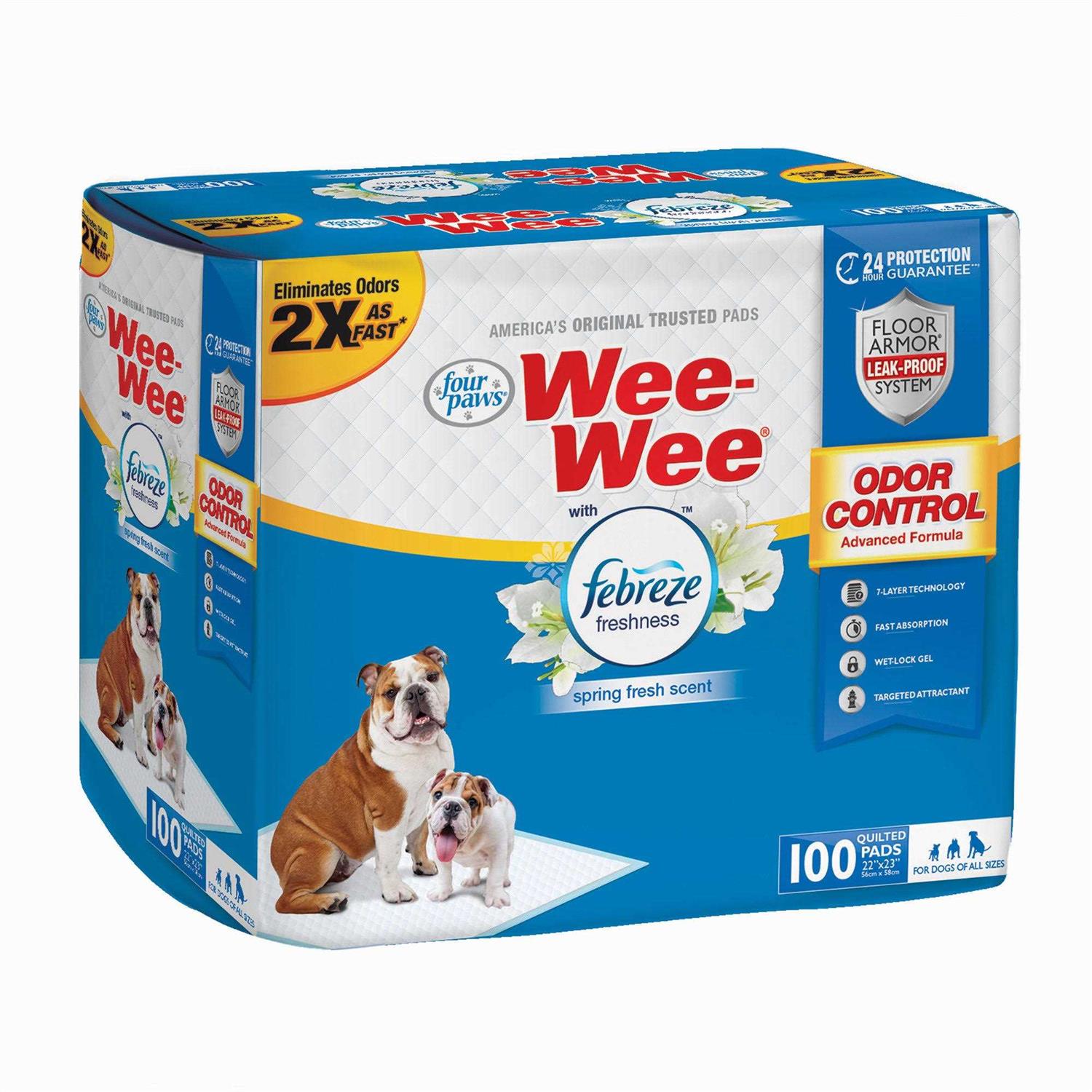 Four Paws Wee-Wee Odor Control Pads with Febreze Freshness - Healthber