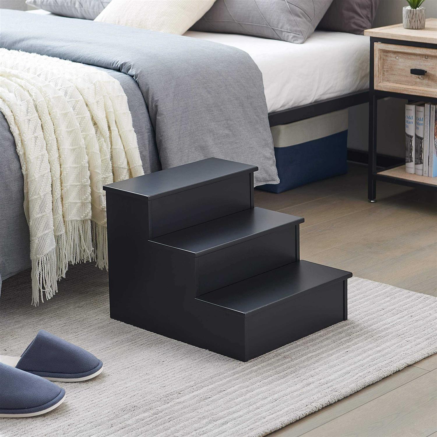 Kings Brand Furniture Darien 3 Step Wood Step Stool for Adults or Kids - Healthber