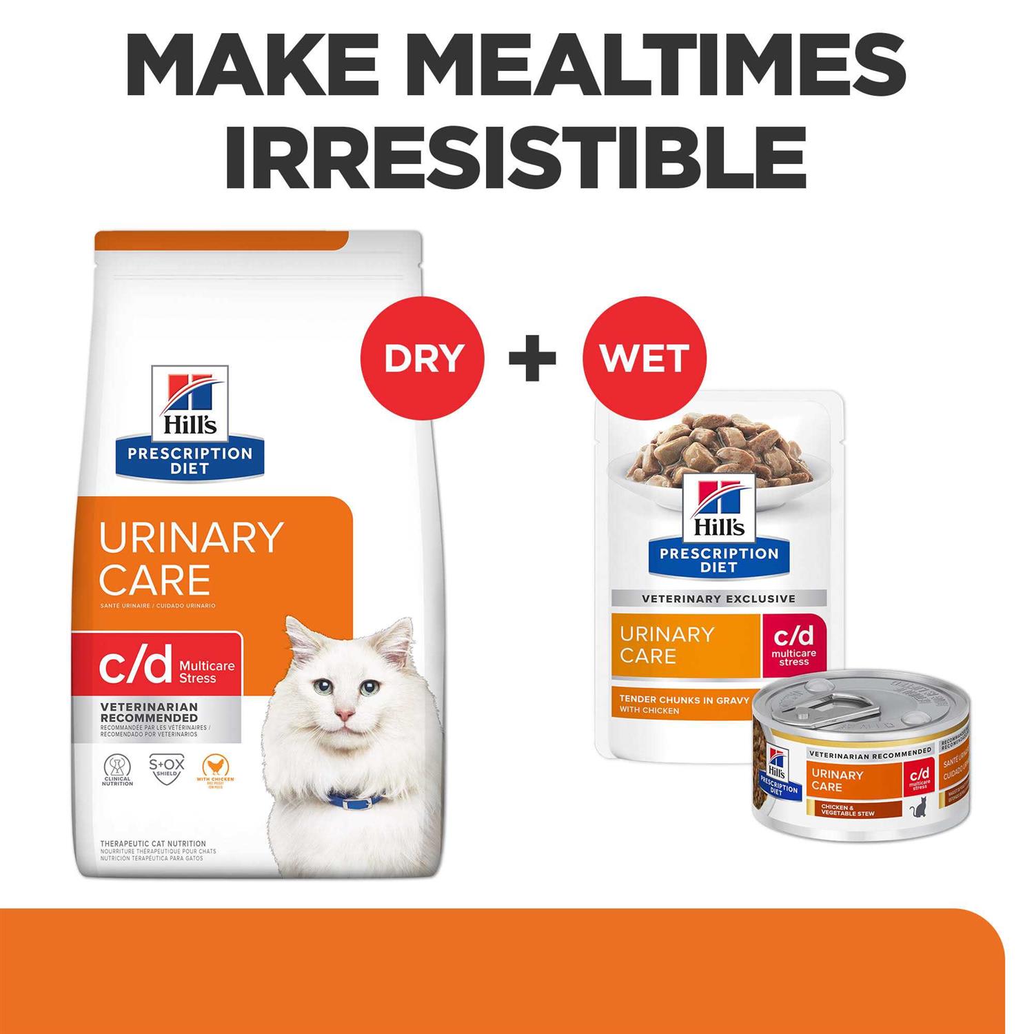 Hill&s Prescription Diet c/d Multicare Stress Urinary Care with Chicken Dry Cat Food - Healthber