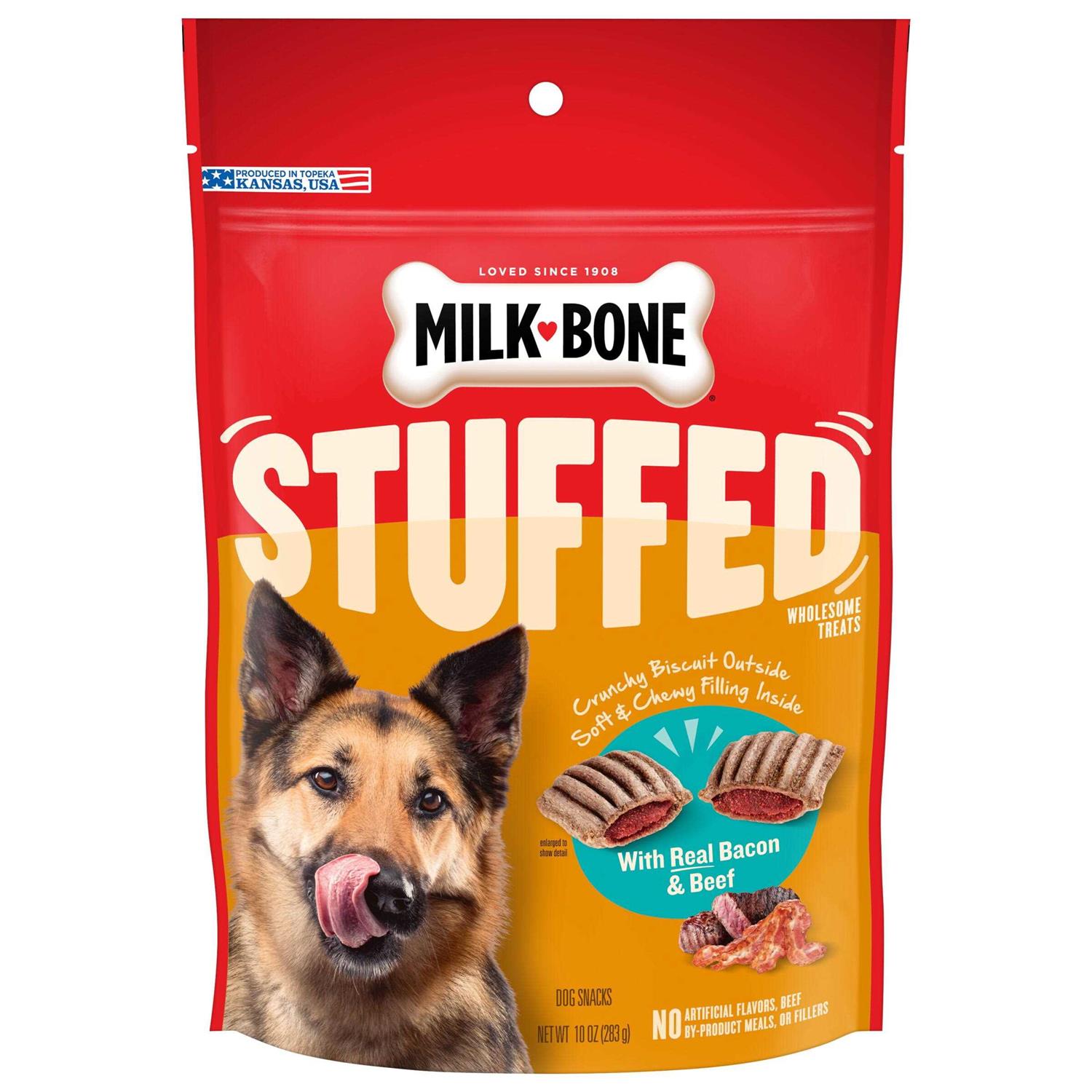 Milk-Bone Stuffed Dog Treats Bacon & Beef - Healthber