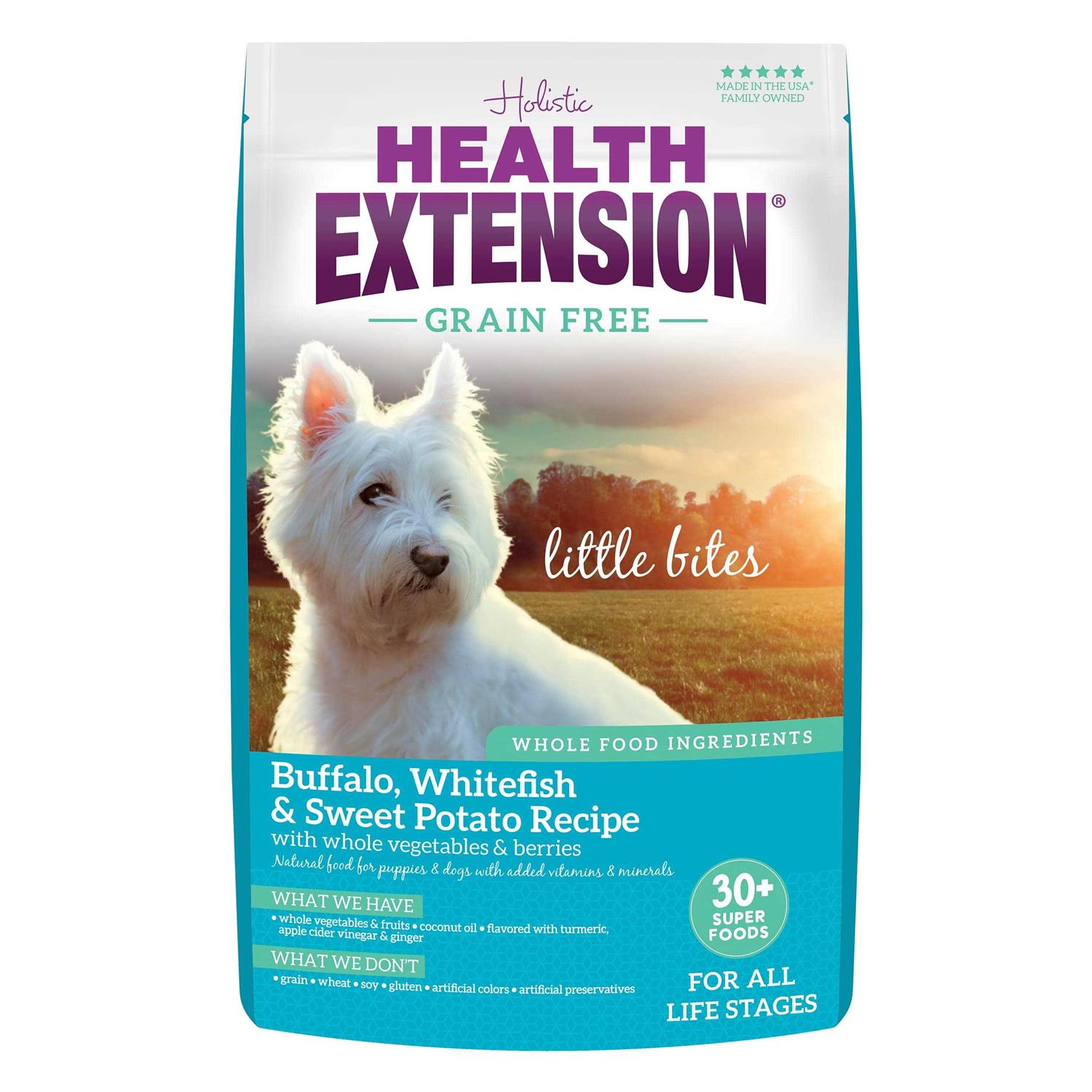 Health Extension Grain Free Buffalo & Whitefish Little Bites Dry Dog Food - Healthber