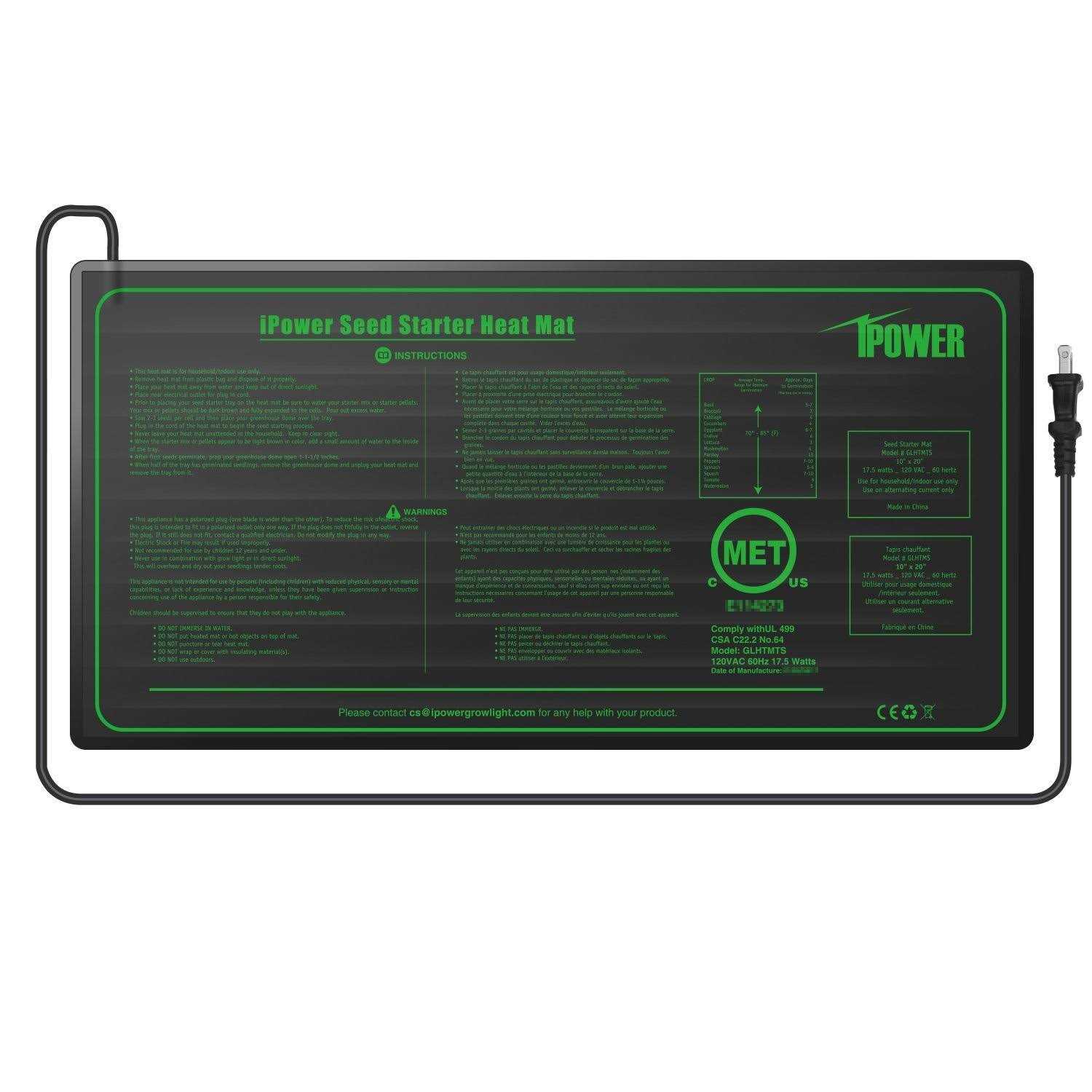 iPower GLHTMTS Durable Waterproof Seedling Heat Mat Warm Hydroponic Plant Germination Starting Pad - Healthber