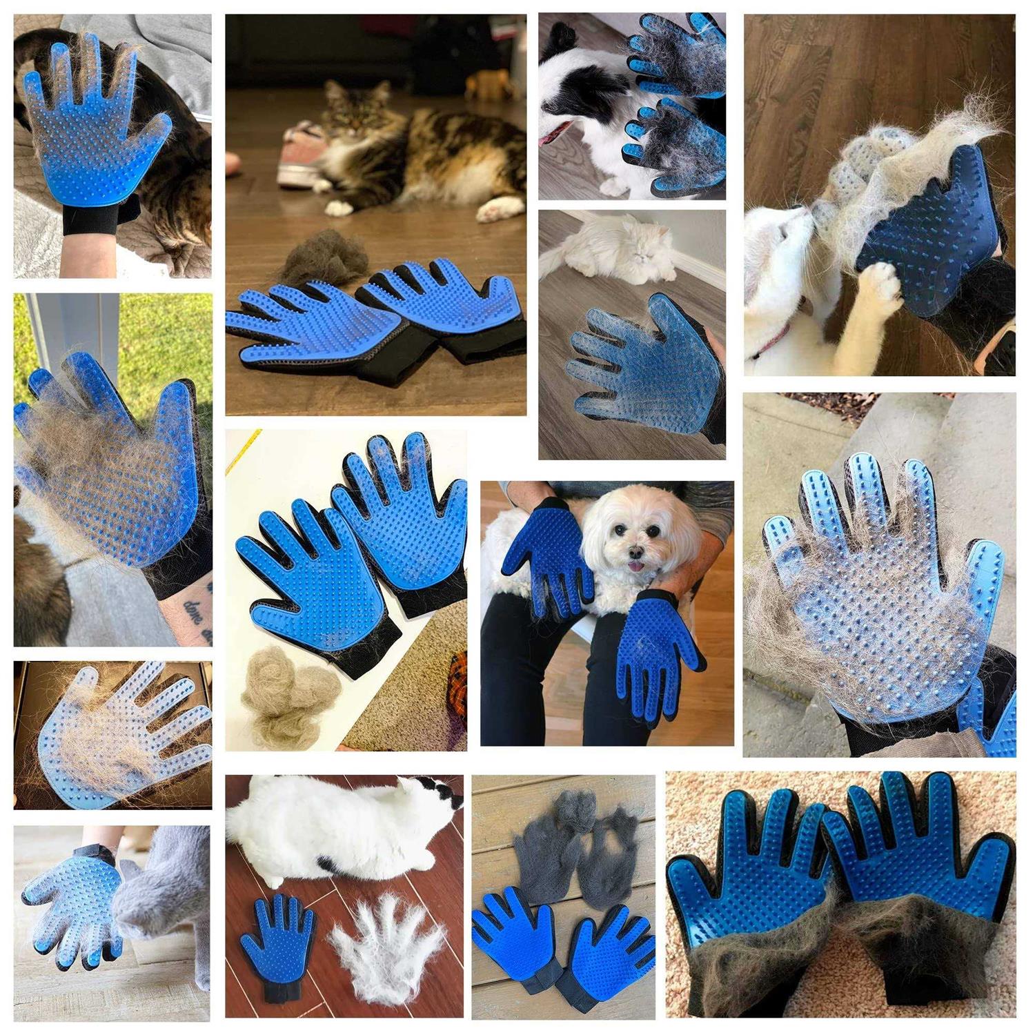 KENNELS & KATS Pet Grooming Gloves Deshedding Glove for Easy Mess-Free Grooming - Healthber