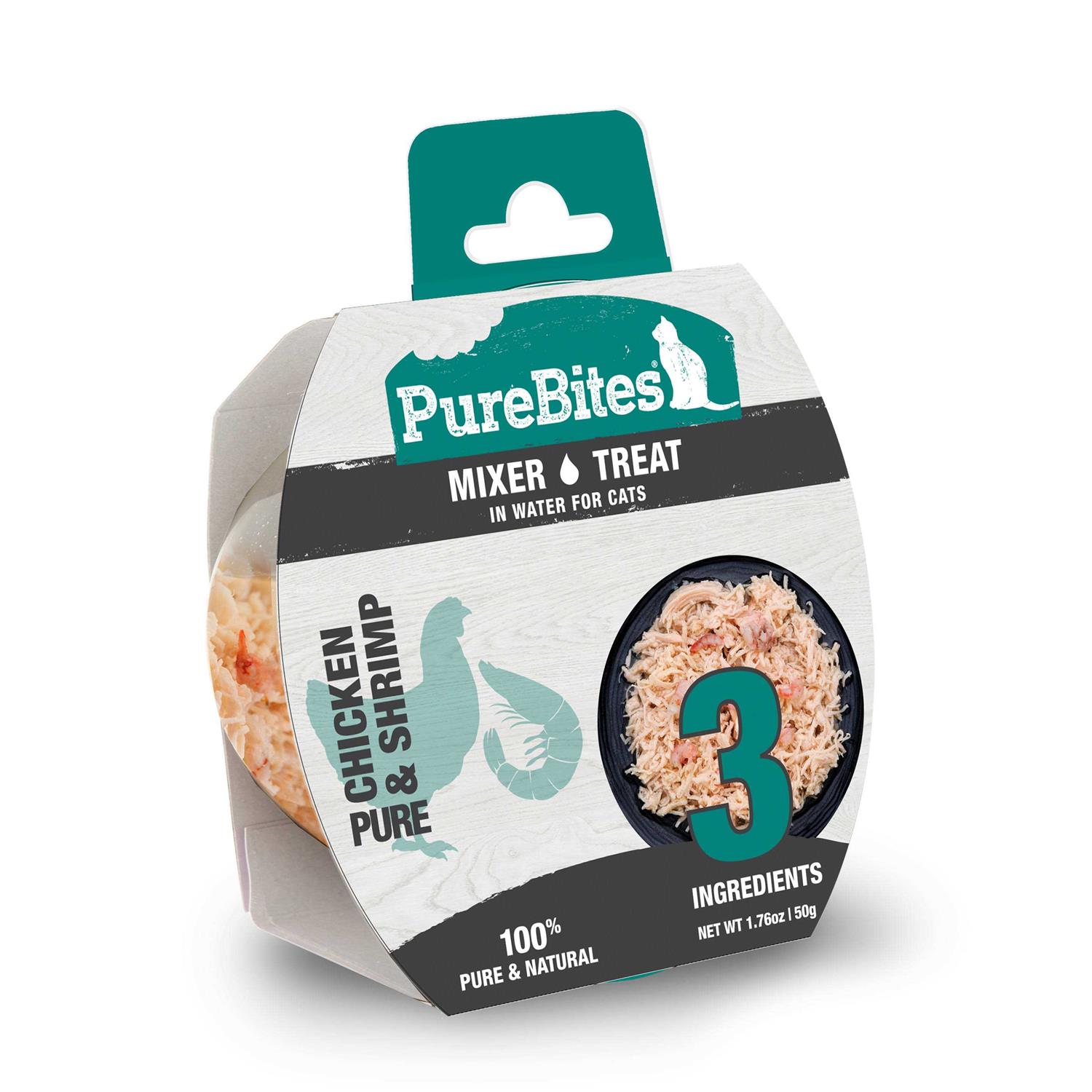 PureBites Mixers Chicken Breast & Wild Ocean Shrimp in Water Cat Food Topper Treat - Healthber