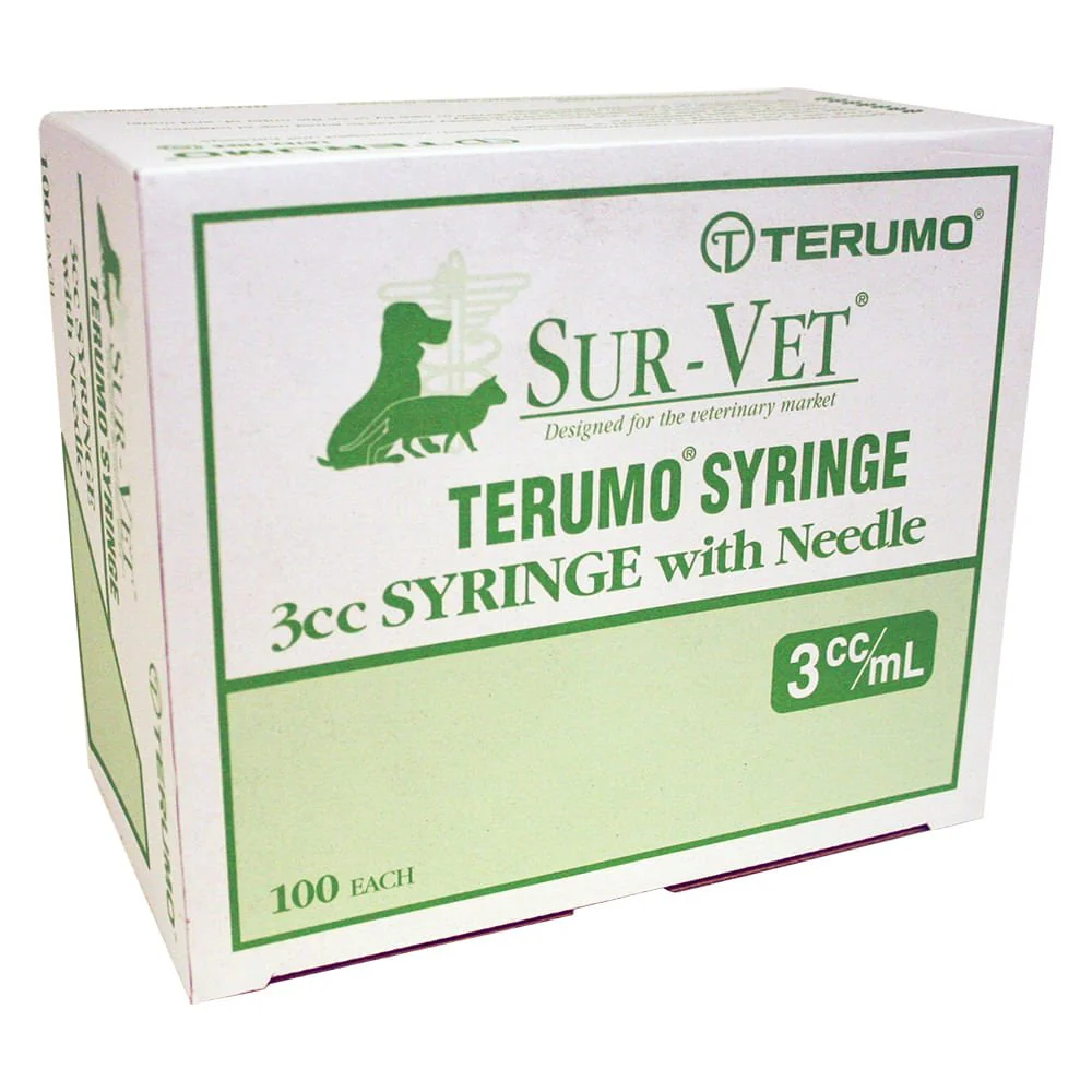 Terumo SUR-VET Syringe with Needle,  100 count - Healthber