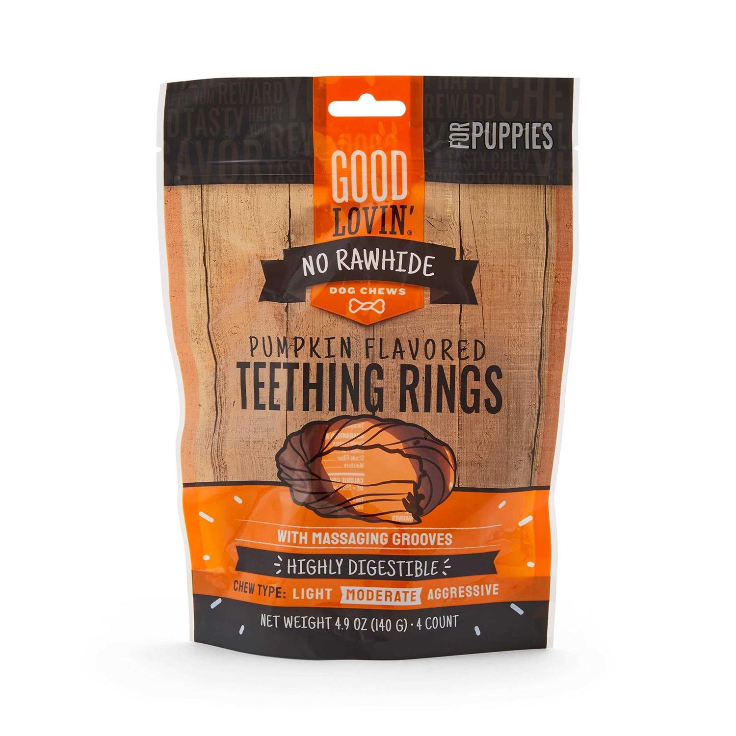 Good Lovin No Rawhide Pumpkin Flavored Puppy Teething Rings - Healthber