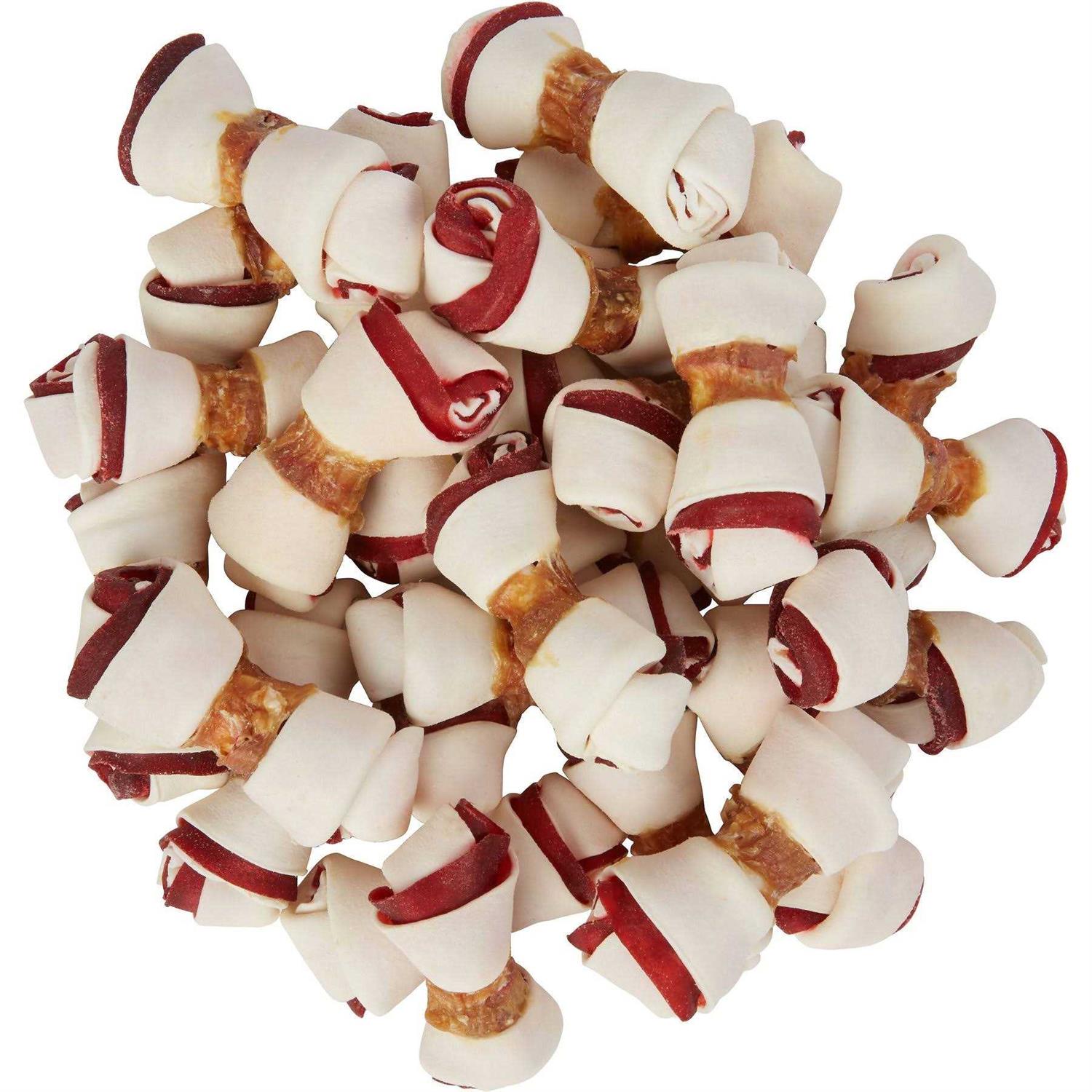 Bones & Chews Triple Flavor Mini Bone Rawhide Dog Treats - Healthber