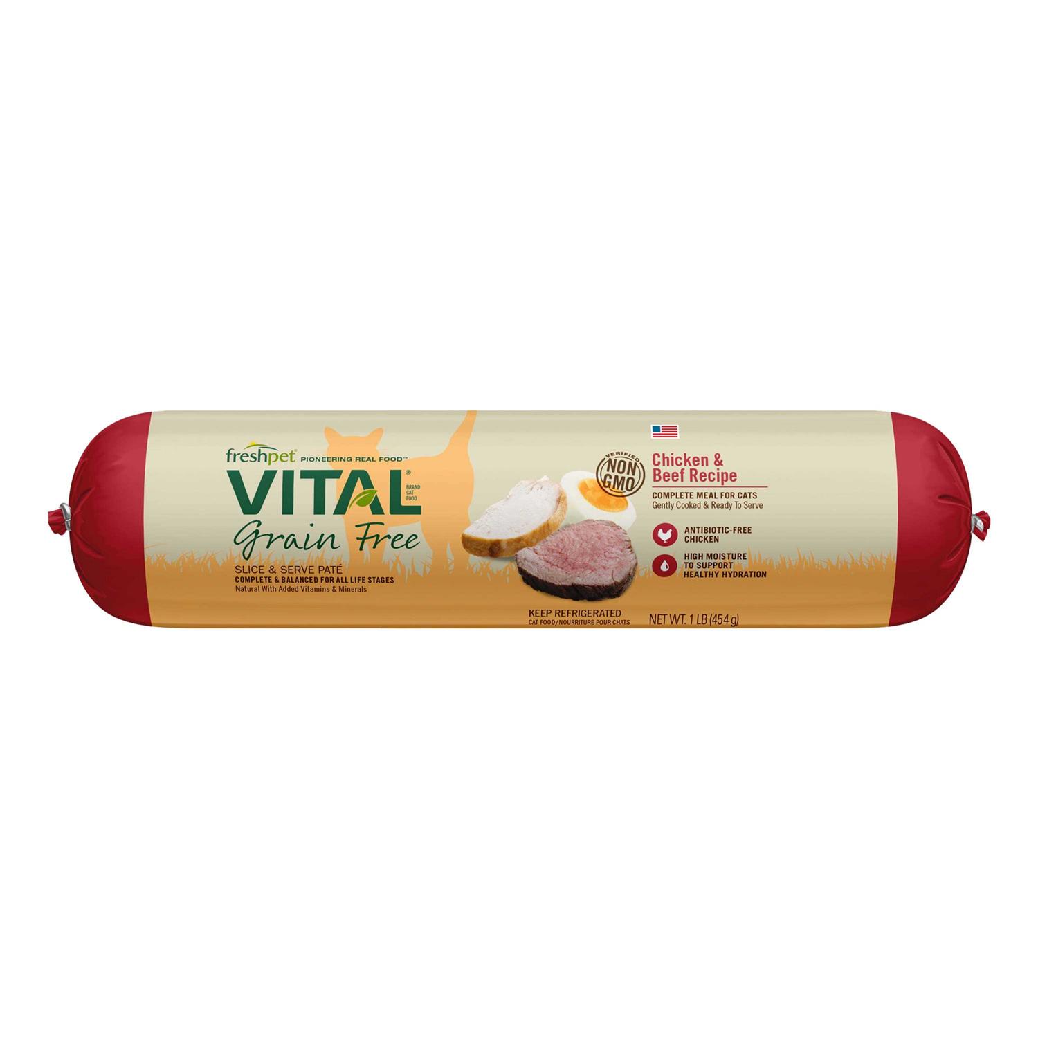 Freshpet Vital Grain-Free Chicken & Beef Fresh Cat Food - Healthber