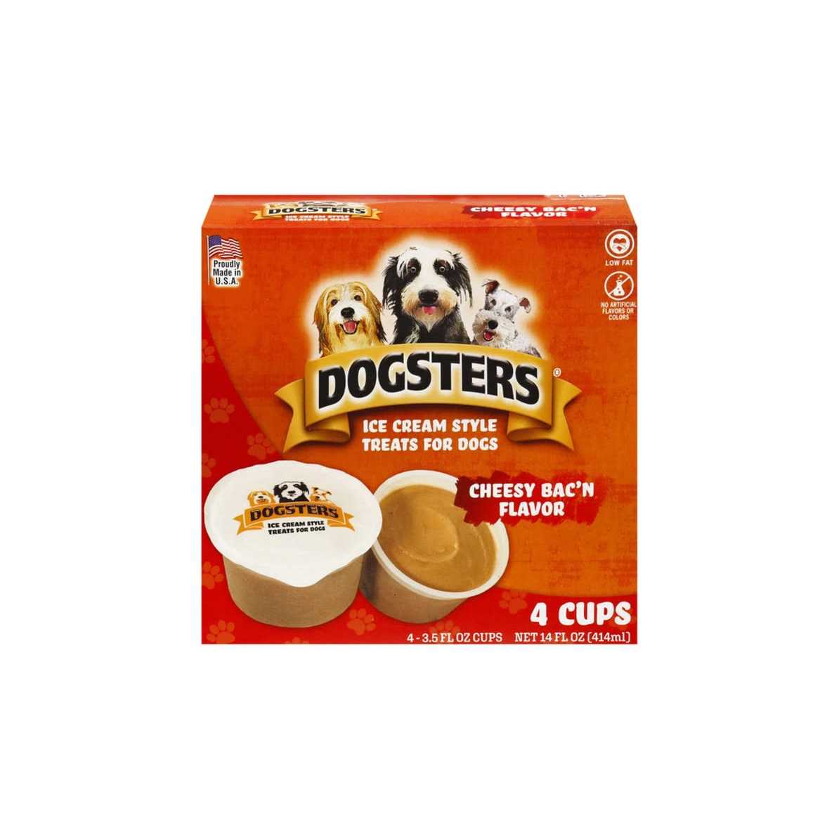 Dogsters Cheesy Bac’n Flavor Ice Cream Style Treats for Dogs - Healthber