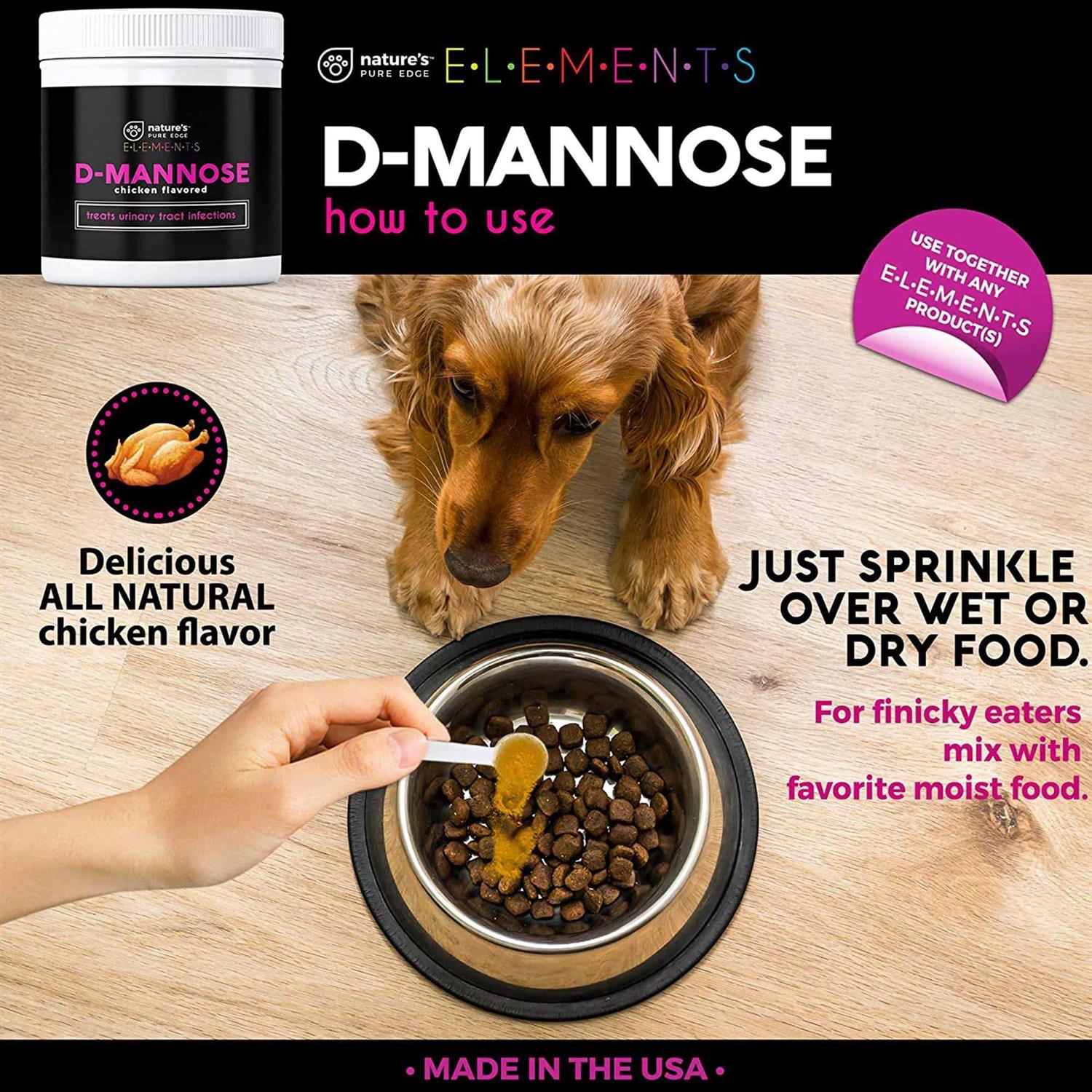 Nature’s Pure Edge D Mannose Powder for Kidney Health Dog & Cat Urinary Supplement - Healthber