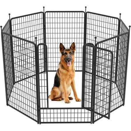 Fxw Rollick Dog Playpen Outdoor Panels Height Dog Fence Exercise Pen with Doors for Medium/Small Dogs - Healthber